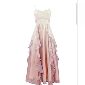 Beautiful Pink Ruffle & Shine Layered Dress